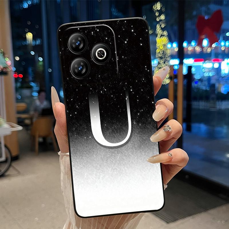 Fashion Letter With Flower Couple Case For ZTE Blade V60 4G/Axon 60 4G/Nubia V60 Soft Silicone Black Case Anti-scratch Shell