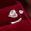 Herzförmiger Zirkonbesetzter Ring: Modischer, Verstellbarer, Eleganter Zeigefingerring