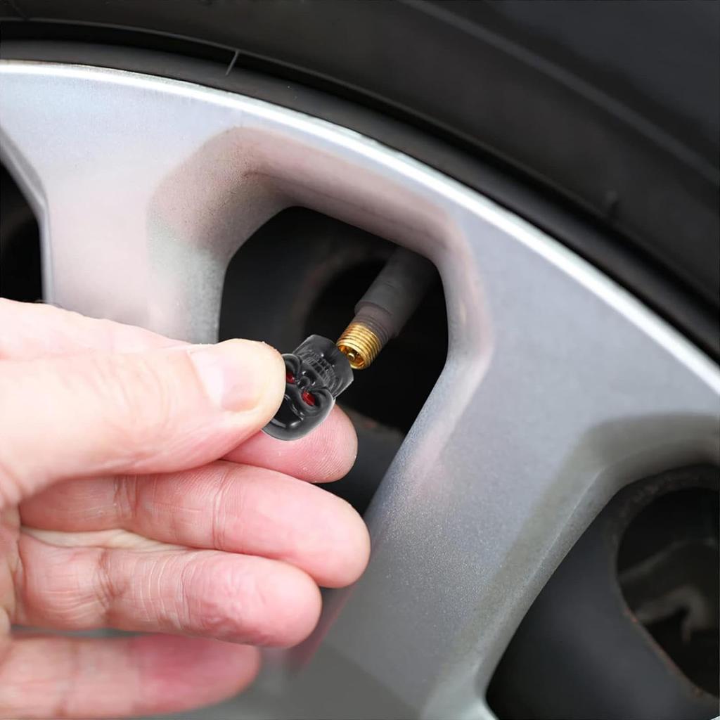 Skeleton Tire Valve Stem Caps, Skull Tire Valve Caps, 4 Skull Motorcycle Valve Stem