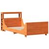 VidaXL Bed Frame with Headboard Wax Brown 75x190 Cm Pine Wood, Bedroom Furniture, Slatted Base, Wooden Bed, 3306485