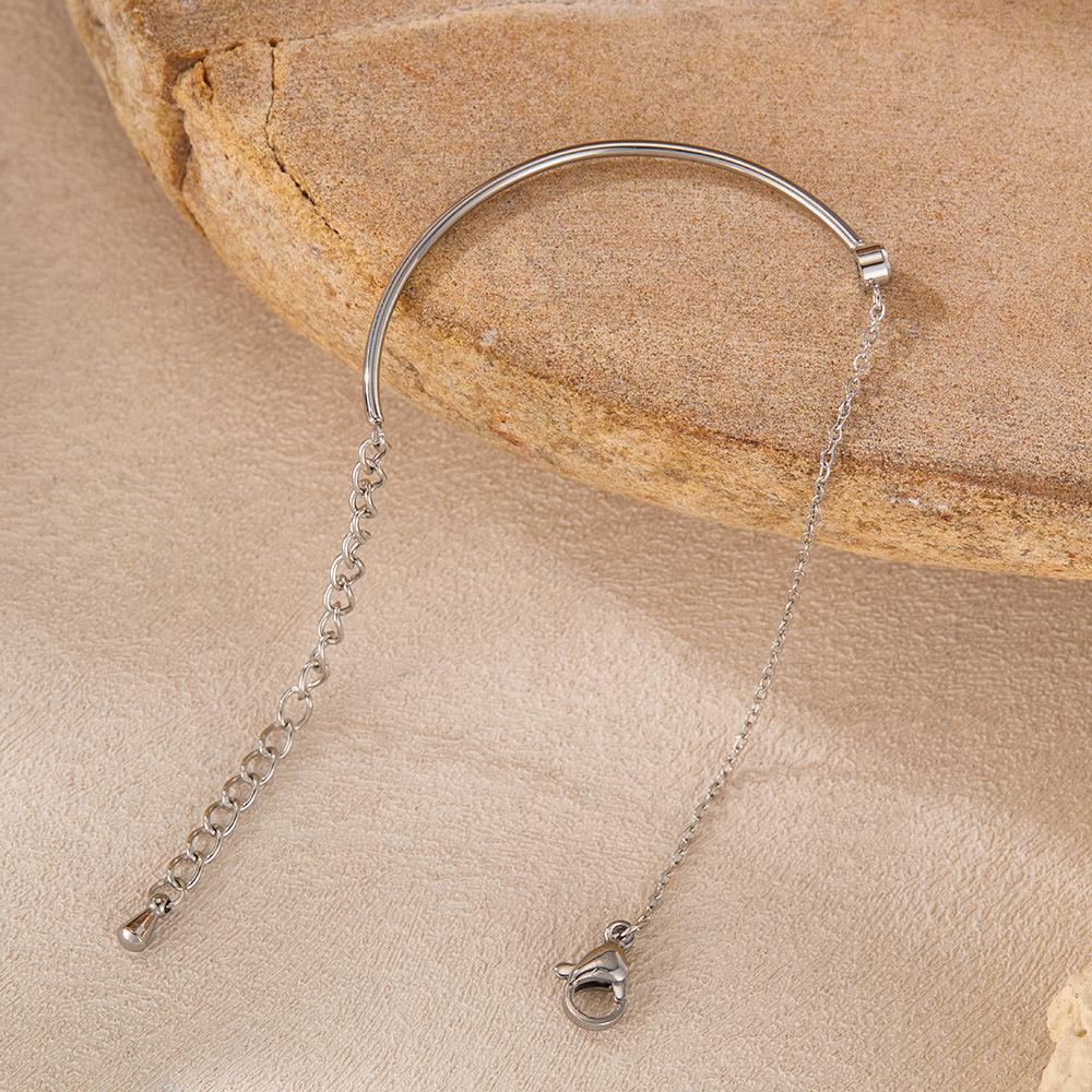 Accessories Simple Niche Bracelet Jewelry Light Luxury Zircon Titanium Steel Bracelet Women's Summer Jewelry