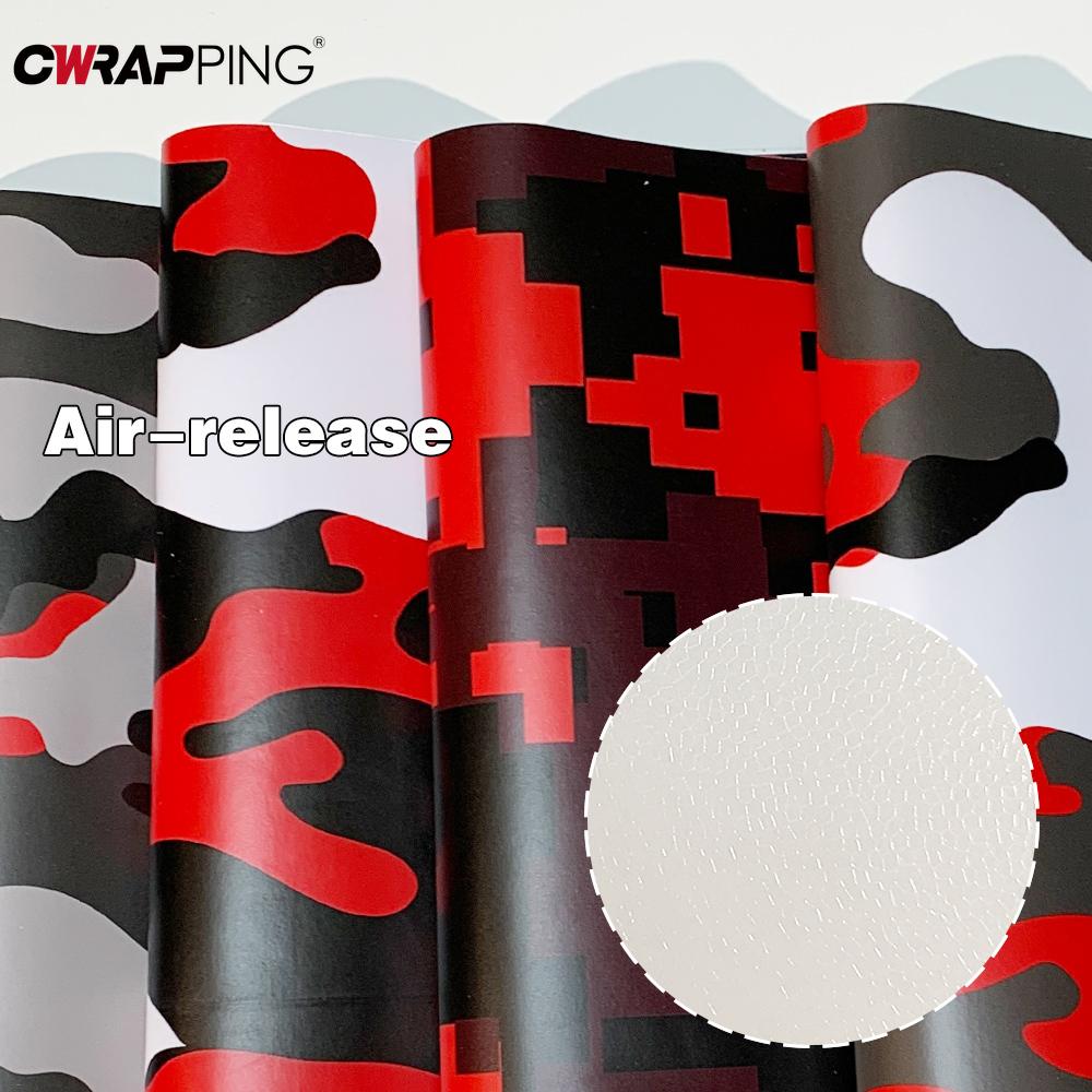 Car Red Camo Film PVC Waterproof Self Adhesive Camouflage Film Auto Body Color Change Sticker for Auto Motorcycle Stickers