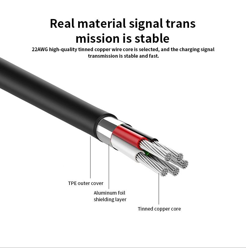 High-Speed USB2.0 to Type-C Data Cable for Android Fast 3A Charging with PVC Jacket Braid Shielding for Earphone & Camera Use