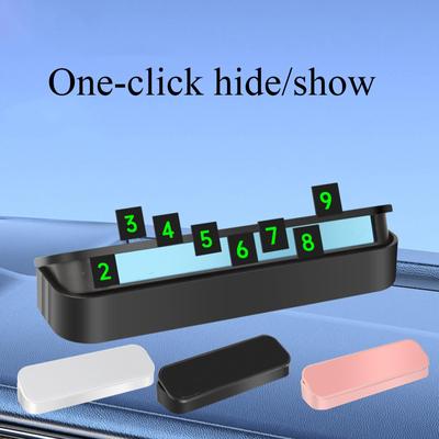 Car Parking Sign Push Hidden Luminous Moving License Plate Gift Car Temporary Parking Number Plate