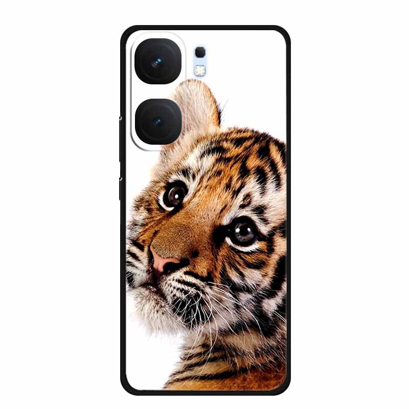 For Vivo iQOO Neo9 Pro Case TPU Silicone Soft Back Cover for Vivo iQOO Neo9 Neo 9 Black Fashion Cool Animals Coque Lion Tiger