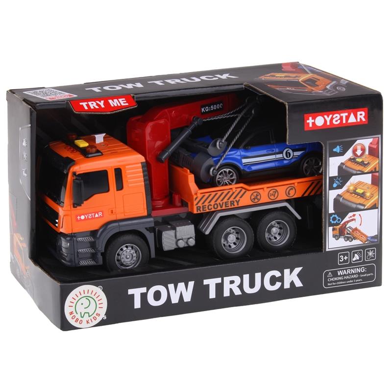 Car Truck Roadside Assistance Tow Truck With Crane Tow Truck + Toy Car