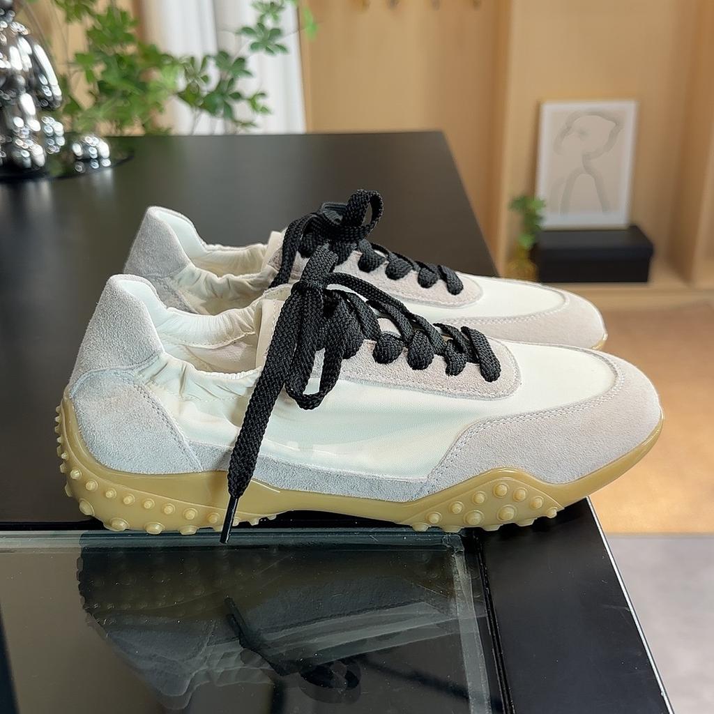 Rindslederversion~ Retro runde Zehenpartie Schnürung dicksohlige deutsche Trainingsschuhe, Sportstil, lässige vielseitige und bequeme Board-Schuhe, wenig