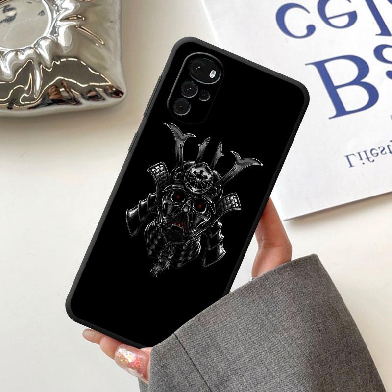 Samurai Oni Mask Case for Motorola Moto G60 G9 Power Lite G31 G32 G200 G52 G72 G50 G30 G51 G71 5G G22 Cover TPU Soft