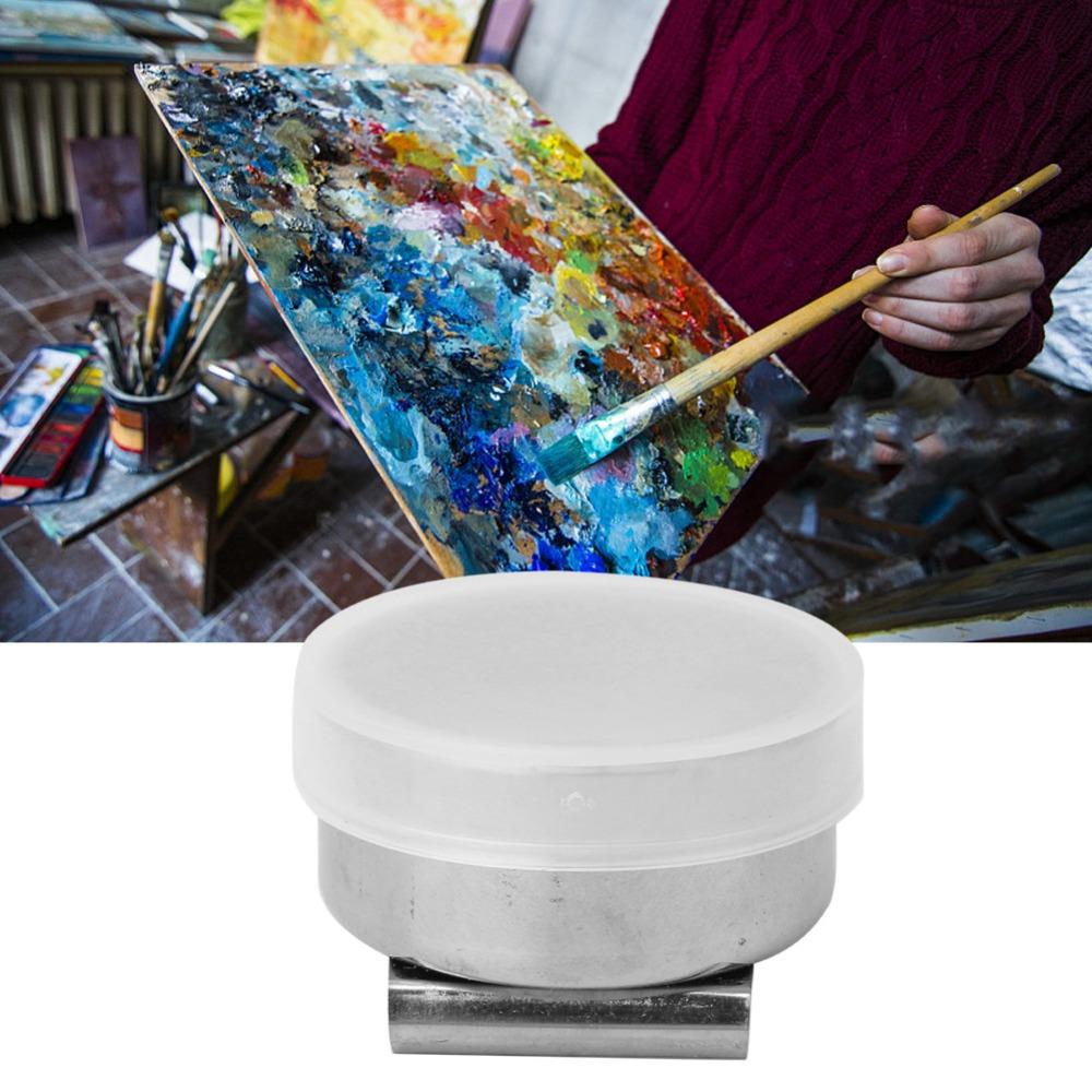 3pcs With Cover Oil Paint Palette Cup Reusable Artist Paint Cup Brush Cleaning