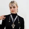 Meier European and american multi-layer pearl pendant jewelry set - vintage, heavily embellished, bohemian ethnic style fashion earrings