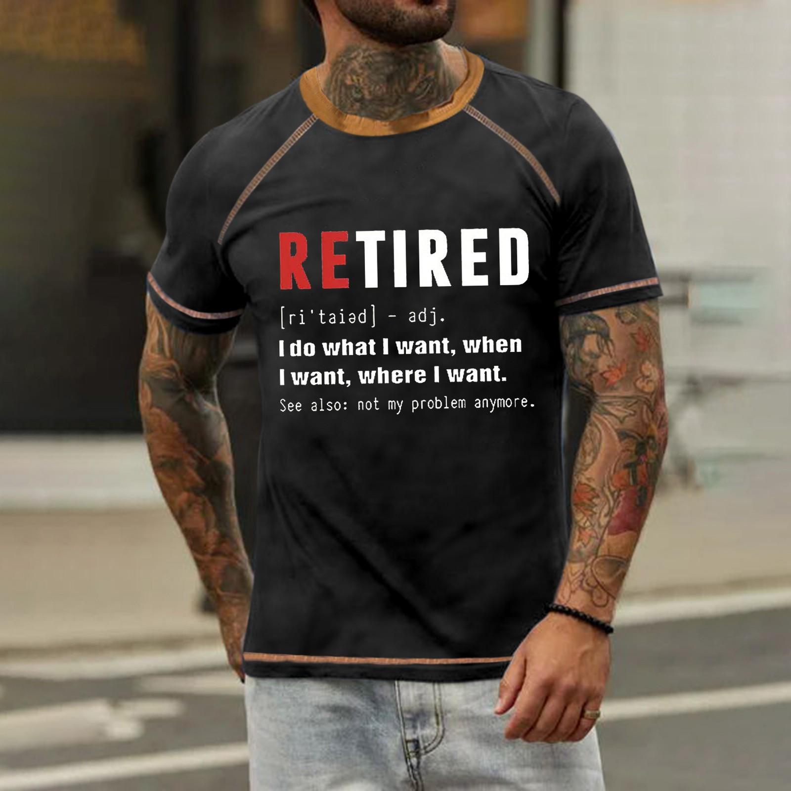 Мужская футболка реглан в стиле ретро с коротким рукавом и круглым вырезом с буквенным — фото 6