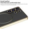 Custodia Magnetica Elettrolaccata per Telefono Magsafe per Samsung Galaxy S25 Ultra Copertura Protettiva Antiurto in Ecopelle PU
