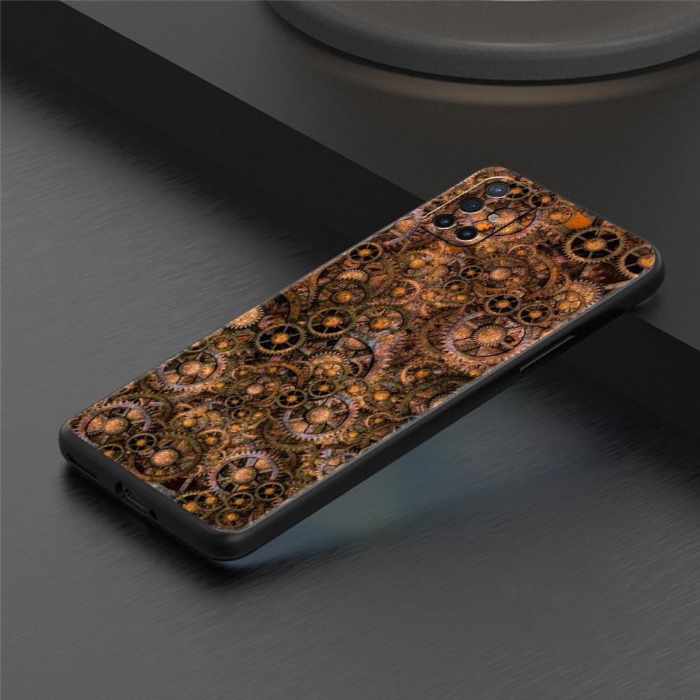 Mechanical Gear Pattern Phone Case For Oneplus 13R 13 12R 11 10T 10R Nord N100 N200 N10 10 9 9R 9RT CE 3 2 Z Pro Soft TPU Cover