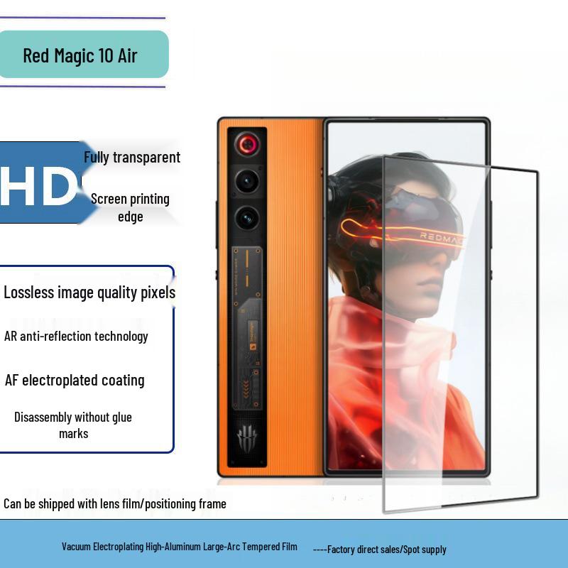 Red Magic 10Air HD Tvrzené sklo Ochrana obrazovky proti sledování & Kovová ochrana objektivu Eagle Eye