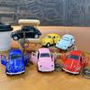 Keychain Pendant with Pull Back Car Door Opener Cartoon Design Double-Ring Hook School Bag Keychain Travel Accessory