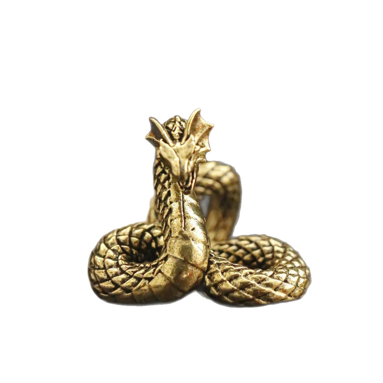 

Creative Brass Dragon Diving Into The Sea Home Decor Vintage Antique Desk Tea Pet Craft Ornament Small Decorative Piece One Size жовтий