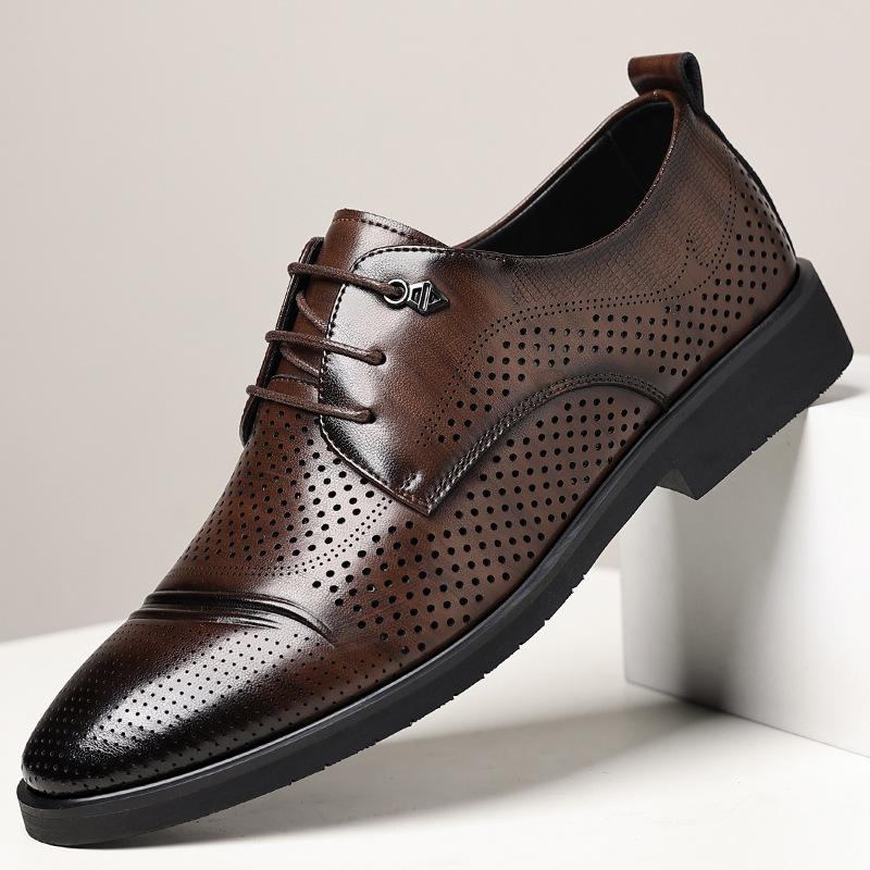 Lederschuhe Herren 2025 Sommer neue große Größe Mode Derby Schuhe Herrenschuhe 2025
