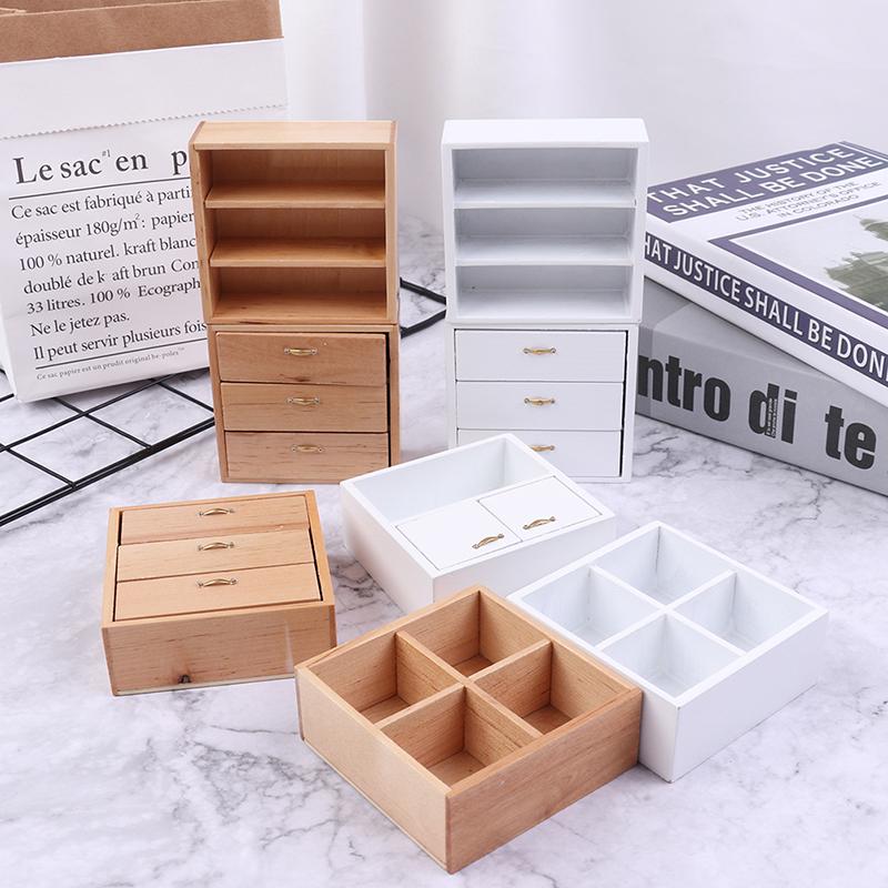 1/12 Dollhouse Miniature Furniture Living Room Cabinet Featuring 4 Section White Plus Wood Colours Available great for daily use