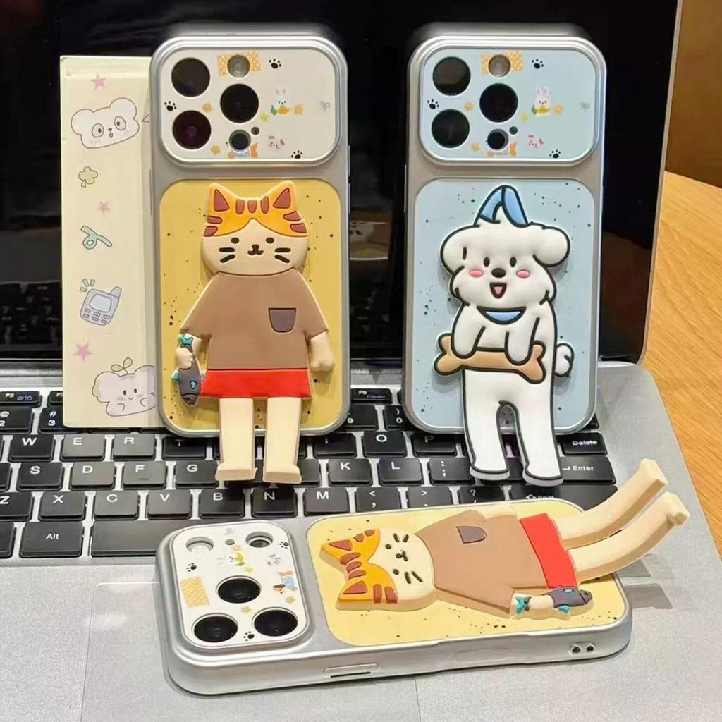 Couple Tanuki Puppy Bracket for Apple 11promax Mobile Phone Case 11/11 Huawei P11 Xiaomi 11vivo