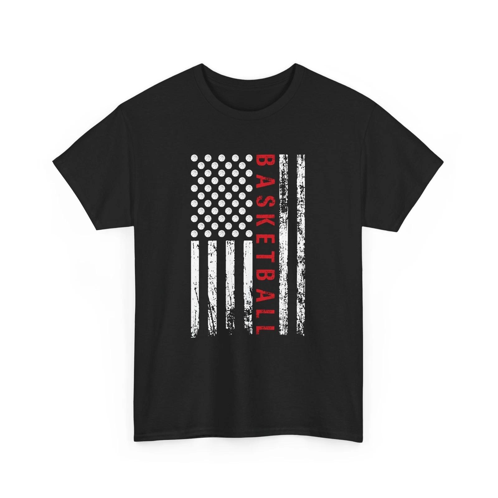 Basketball Court Vibe T-Shirt | Hoops Fan Tee | American Flag Basketball Shirt XL