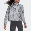 adidas Schnelle Aop Jacke Reflektierendes Logo Sport Halbreißverschlussjacke Damenjacke Hellgrau GU3828