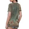 Women's Pocket Floral Print Summer Short Sleeved Round Neck Casual Loose T-shirt Top