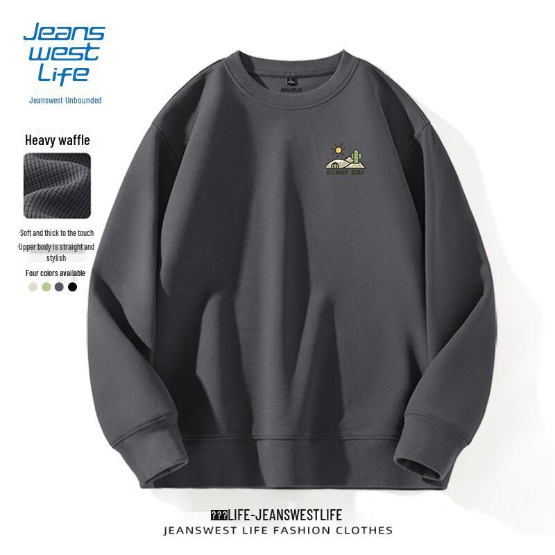 

Jeanswest Life Men s Waffle-Knit Crewneck Sweatshirt 3XL