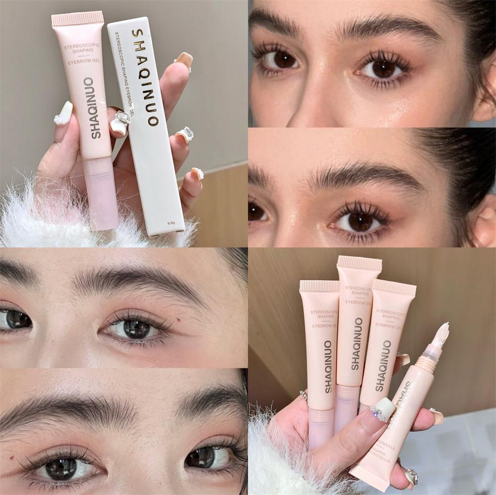 3D Brow Gel Smudge-proof Smudge-proof Eyebrow Styling & Shaping with Flexible Silicone Brush Long-lasting Hold for All-day Wear Makeup