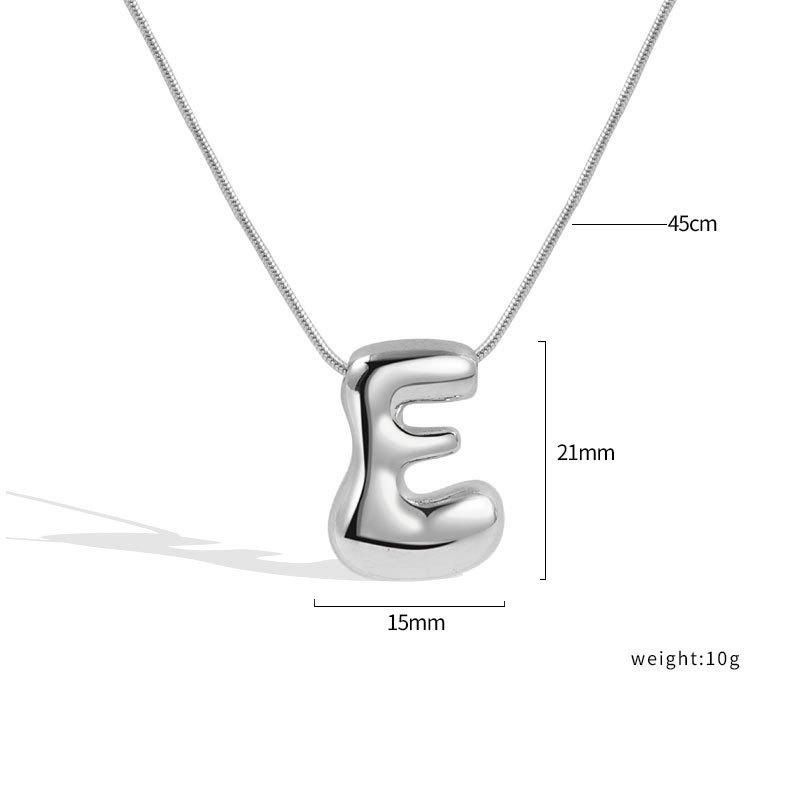 VENTFILLE 925 Sterling Silver 26 Letters Necklace For Women Gift Smooth Cute Balloon Jewelry Accessories Dropshipping Wholesale