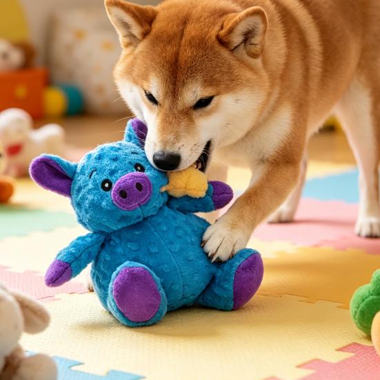 Pet Toy Bite-Resistant Plush Foam Pig Shape Chew Toy Relieves Anxiety Boredom Pet Teeth Cleaning Grinding Toy