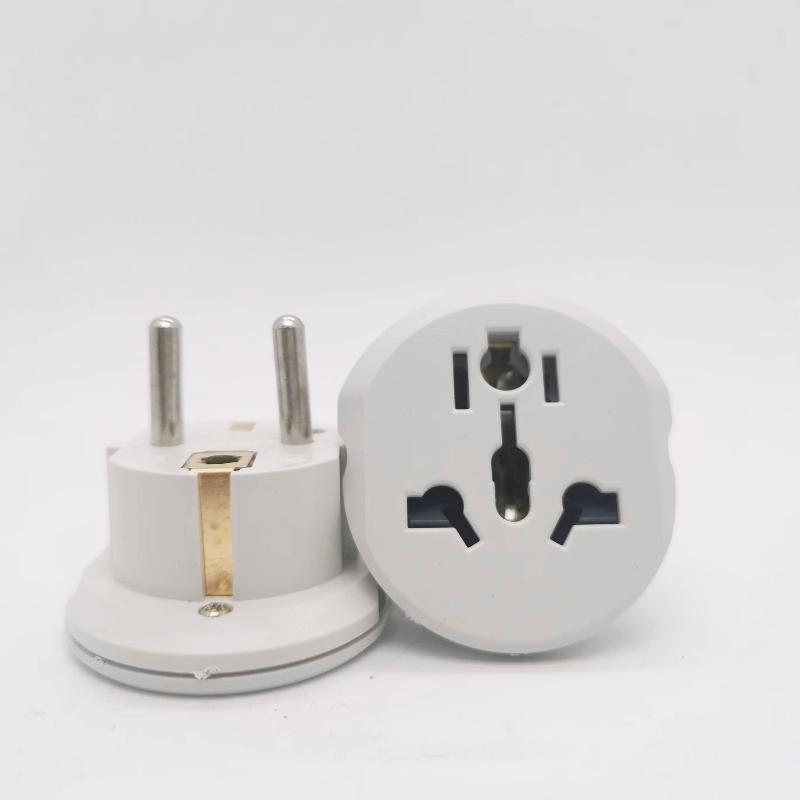 

New 1Pc High Quality Universal AU US UK CN To EU KR Wall Socket EU Plug Adapter 16A 250V Travel Adapter Converter 2 Round Socket 1pcs