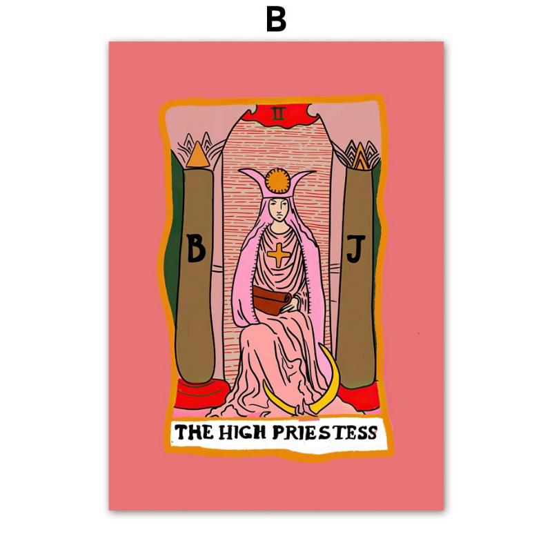 

Retro Lover Tarot Card Wall Art Canvas Painting Vintage Posters And Prints 70s Wall Pictures For Living Room Home Decoration 21cm×30cm NoFrame