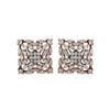 Stunning Square-Shaped Stud Earrings for Women  Grey-Toned Look  Stylish Block Design  Rose Gold-Plated