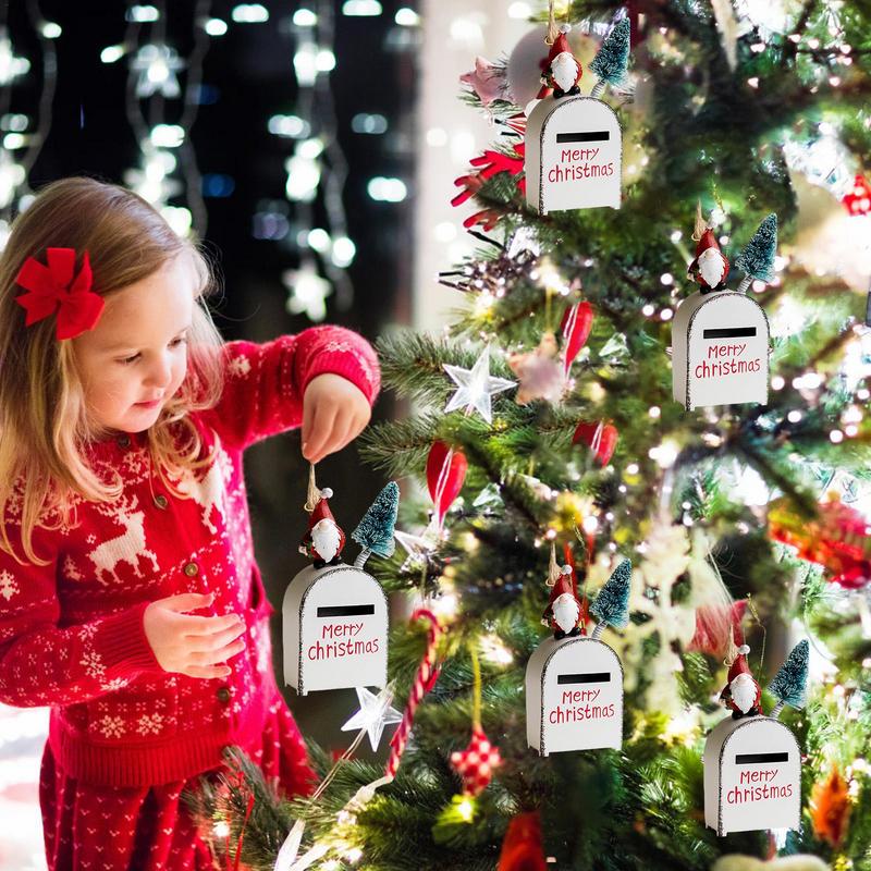 Christmas Post Box Santa Claus Faceless Gnomes Metal Storage Case For Gifts Cards Souvenirs Retro Gift Storage Case Home