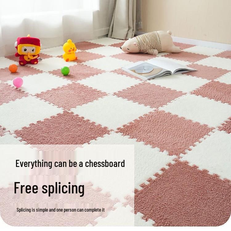 Cross-Border Splicing Foam Baby Crawling Mat - Plush, Dirt-Resistant, Cuttable Carpet for Living Room or Bedroom