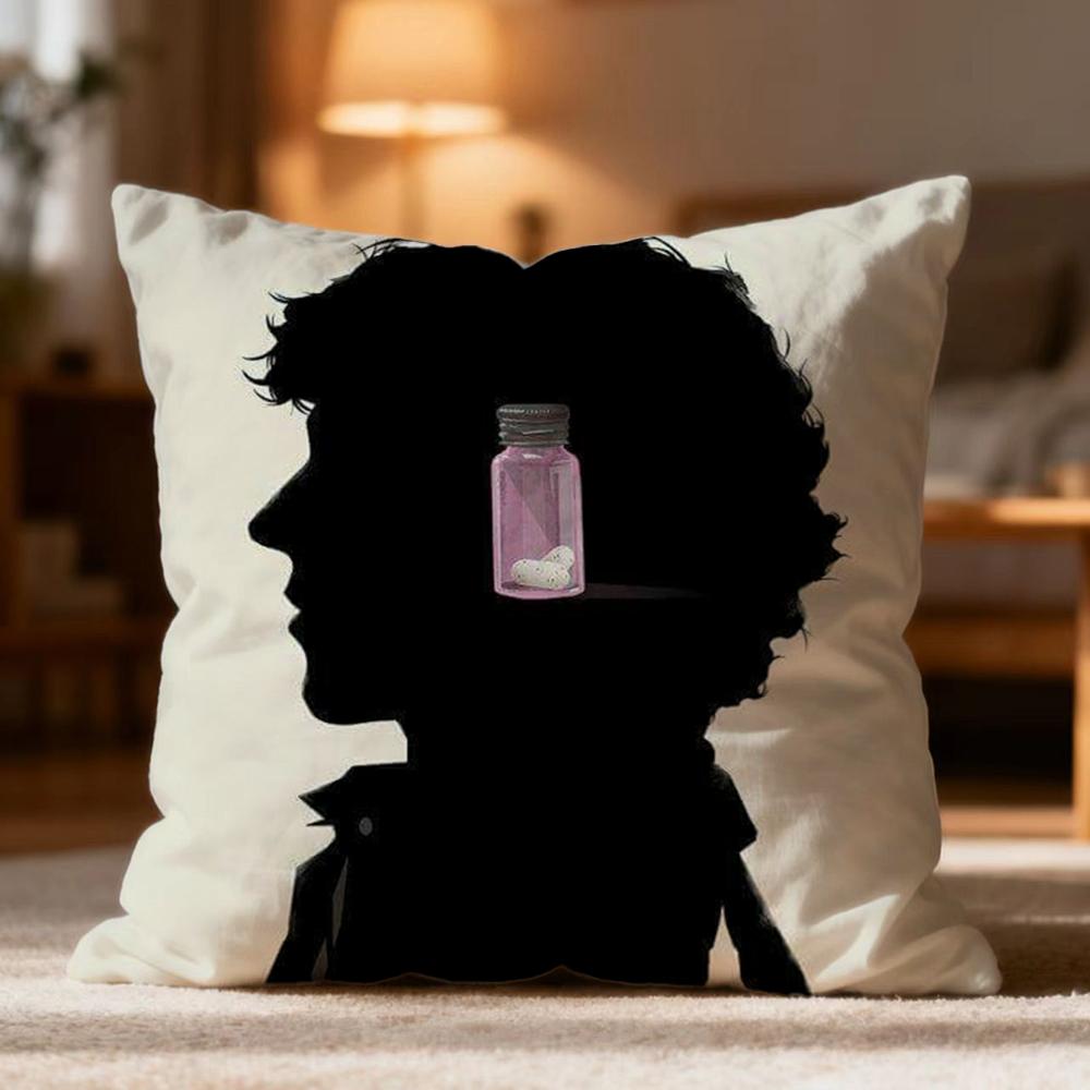 Hot S-SSherlock Holmes Cushion Cover Soft Washable Pillow Case Multi-Scene for Couch Bed Travel Office Use