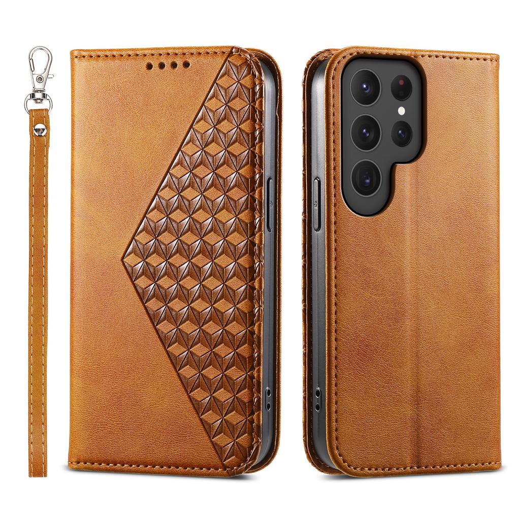 For Samsung Galaxy S25 Ultra Case Calf Texture PU Leather Phone Cover with Wallet