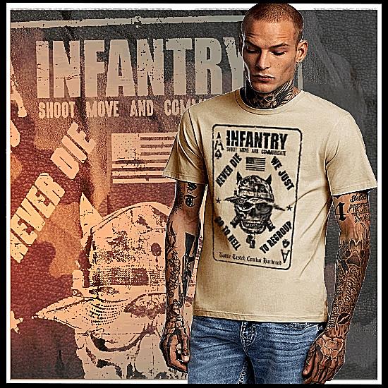 

Combat t-shirt military Infantry Grunt Tactical Assault Infantryman to hell tee M