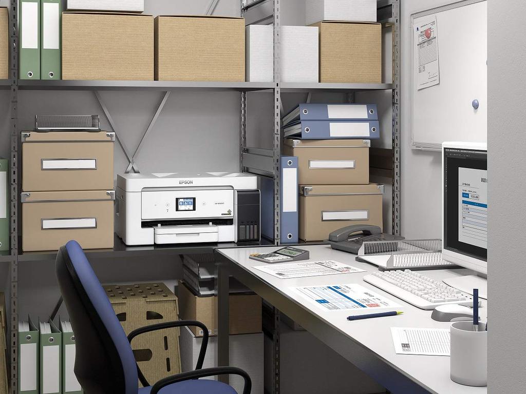 Epson Printer Equipped with Eco Tank A3 Novi Compatible Color Inkjet Multifunction Printer Compact Cassette Model EW-M5610FT 1-stage