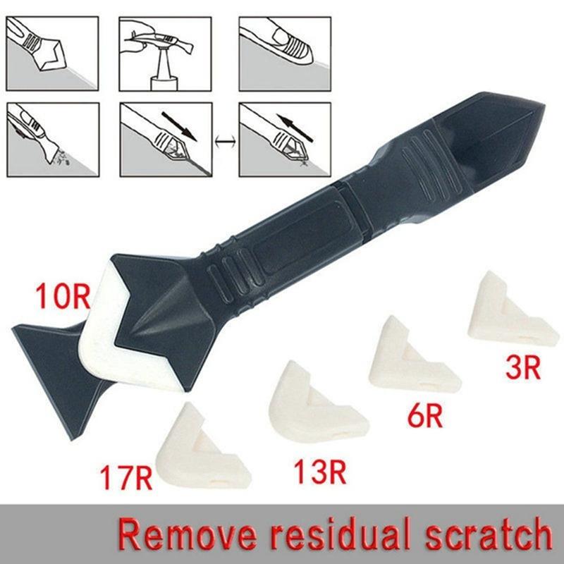 3 In 1 Sealant Angle Scraper Spatula Silicone Grout Caulk Floor Seam Glass Glue Remover Home Removal Tool Kit