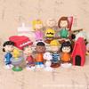 Kawaii 12Pcs Peanuts Hand-made Office Cartoon Snoopy Model Fresh Gardening Micro Landscape Doll Ornaments Girl Gift