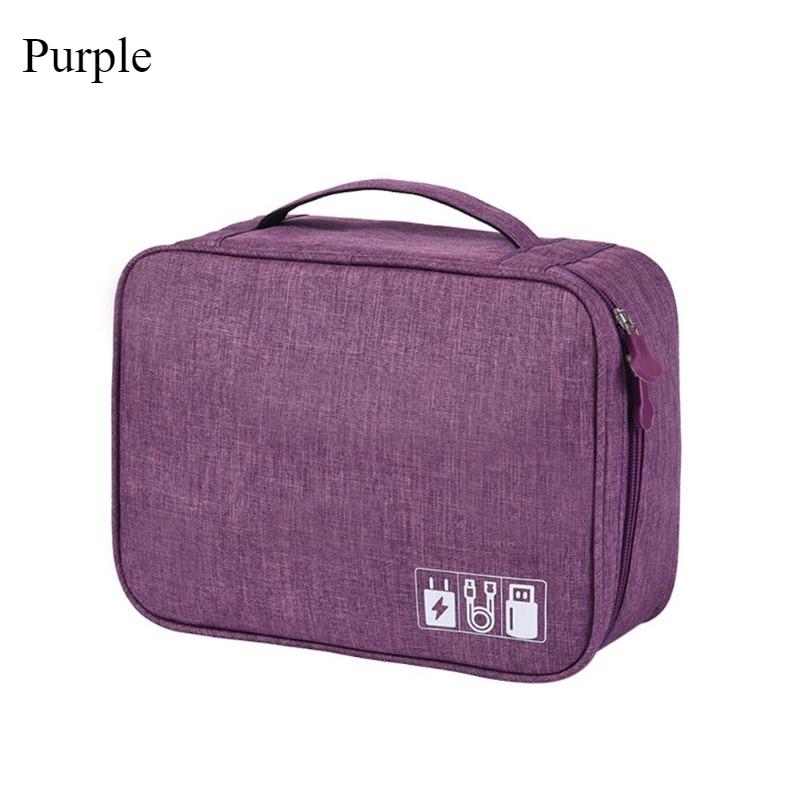 

1 шт. сумка для хранения кабель для передачи данных дорожная зарядка сокровище гарнитура коробка для хранения косметика отдел хранения цифровая сумка one size фиолетовый