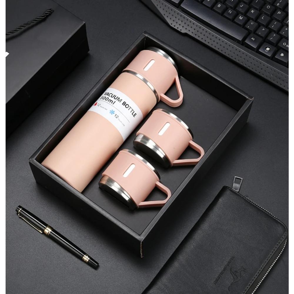 304 Stainless Steel Insulated Cup Tea Cup, One Cup with Three Lids, Business Gift Box Set, Outdoor Water Cup, Event Gift