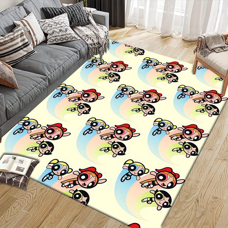 Powerpuff Girls Cute Area Rug, Powerpuff Girls Fan Cozy Carpet, Great Gift.chl