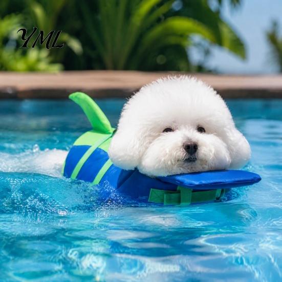 Dog Life Jacket with Adjustable Straps Chin Float, Straps, Rescue Handle, High Pet Buoyancy Aid Floating Swim Vest for Small Medium Large Dogs
