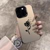 Black Rose with Butterflies Art Phone Case for iPhone 17 16 15 14 13 12 11 Series Pro Max Plus Double Layer Protection