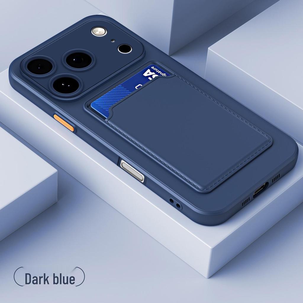 Pouzdro s držákem na karty pro iPhone 17/16 Pro Max, Silikonové pouzdro Apple 15 Pro s barevným blokováním pro iPhone 13/12.