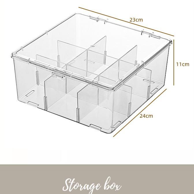 Transparent Large-Capacity Game Card and Cable Organizer with Removable Dividers