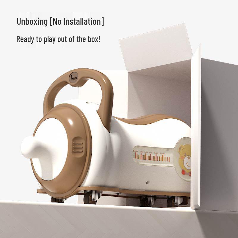 Musical Peanut Car Baby Walker: Four-Wheel Scooter with Silent, Universal Wheels and Anti-Rollover Slider