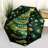 1pc Christmas Tree Decorations Automatic Folding Umbrella Compact Lightweight Travel Umbrella with 8-Rib Sturdy Frame, Windproof & Self037